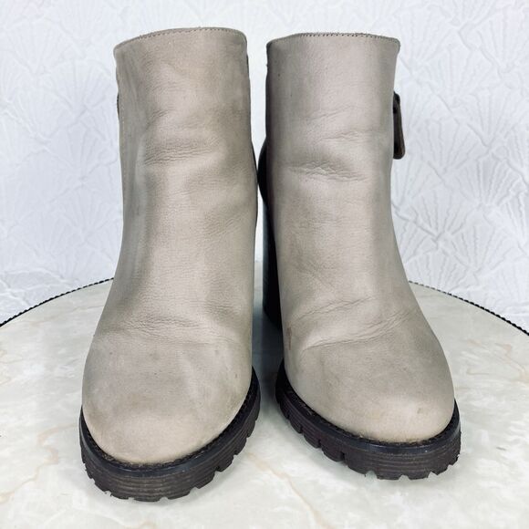 Gibson Latimer Platform Boot Brown Leather Y2k Chunky Block Heel Chealse Booties - Picture 3 of 14
